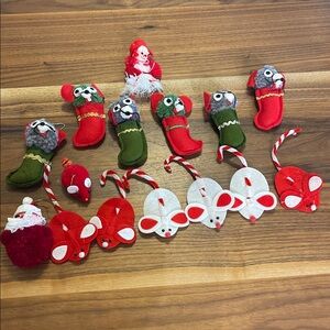 Vintage Handmade Christmas Ornament Set